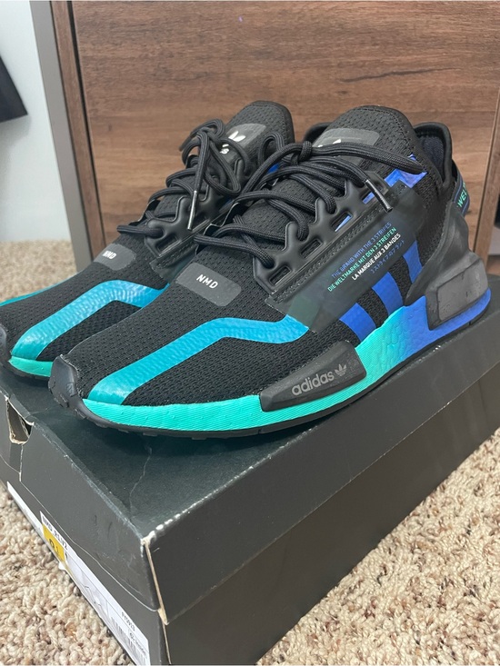 adidas Other - adidas NMD Black Sneakers with Teal & Blue Accents- NMD R1.V2